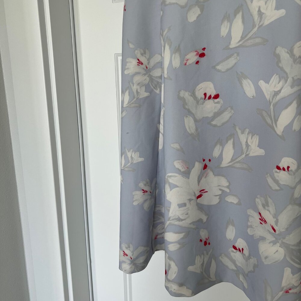 French Connection Light Blue Alba Stretch Spring Floral Dress, Size 4 - Picture 4 of 8